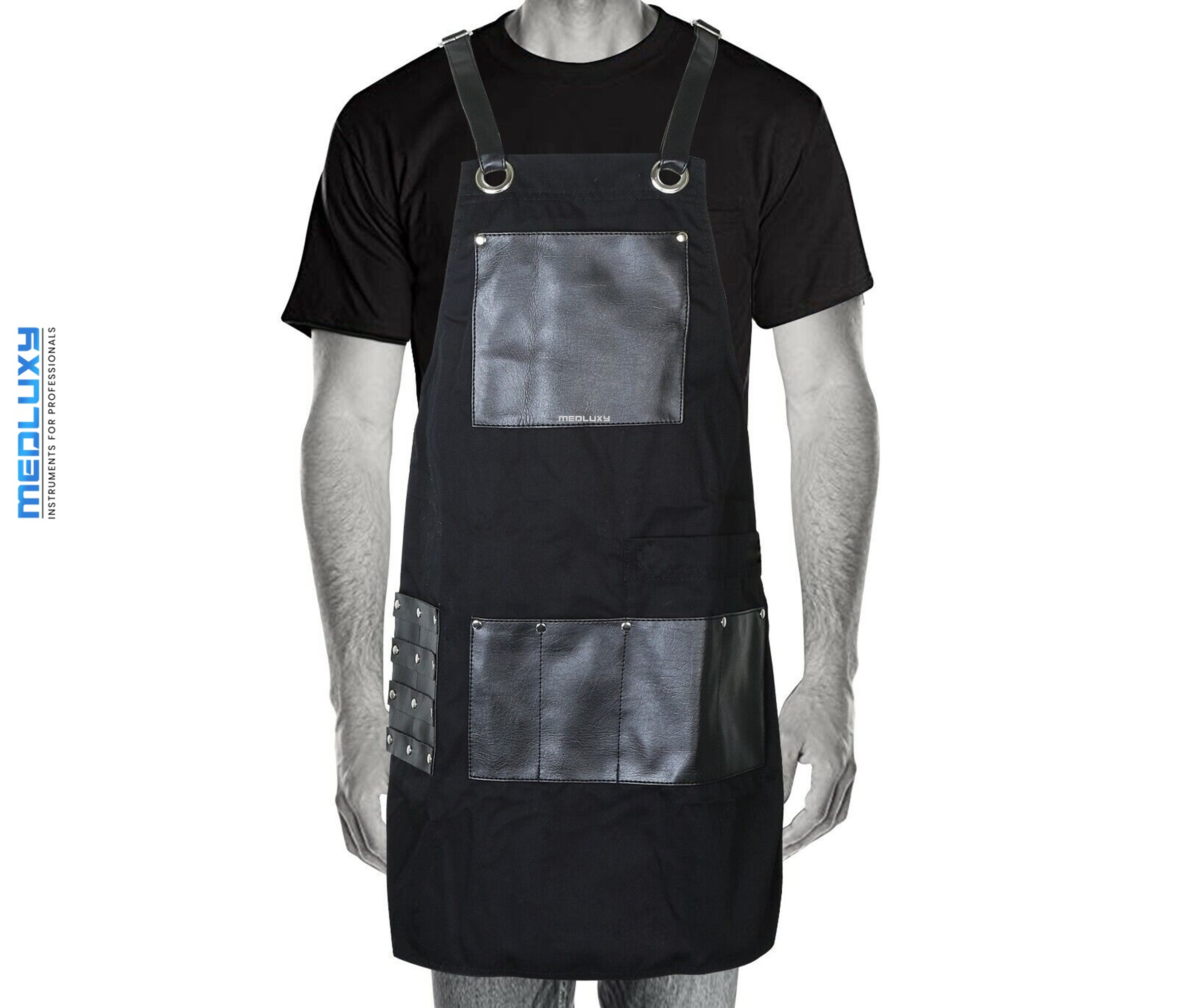 Medluxy - Kappersschort - 8 vakken - Denimstof stijl - PU-leer - verstelbaar